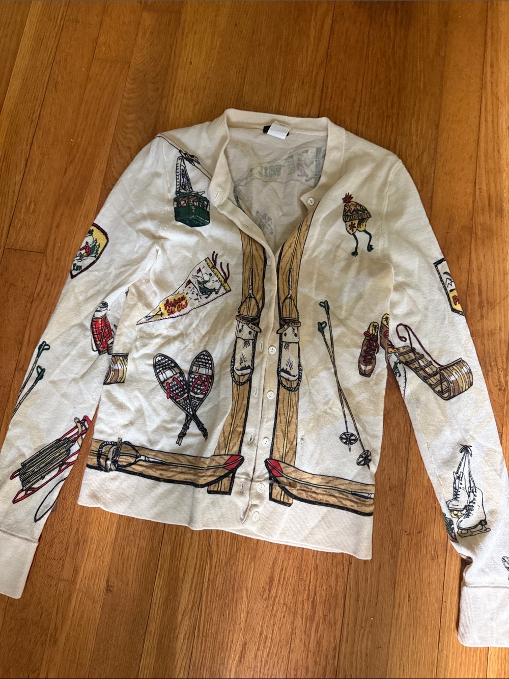 J. Crew Cream Merino Wool Cardigan